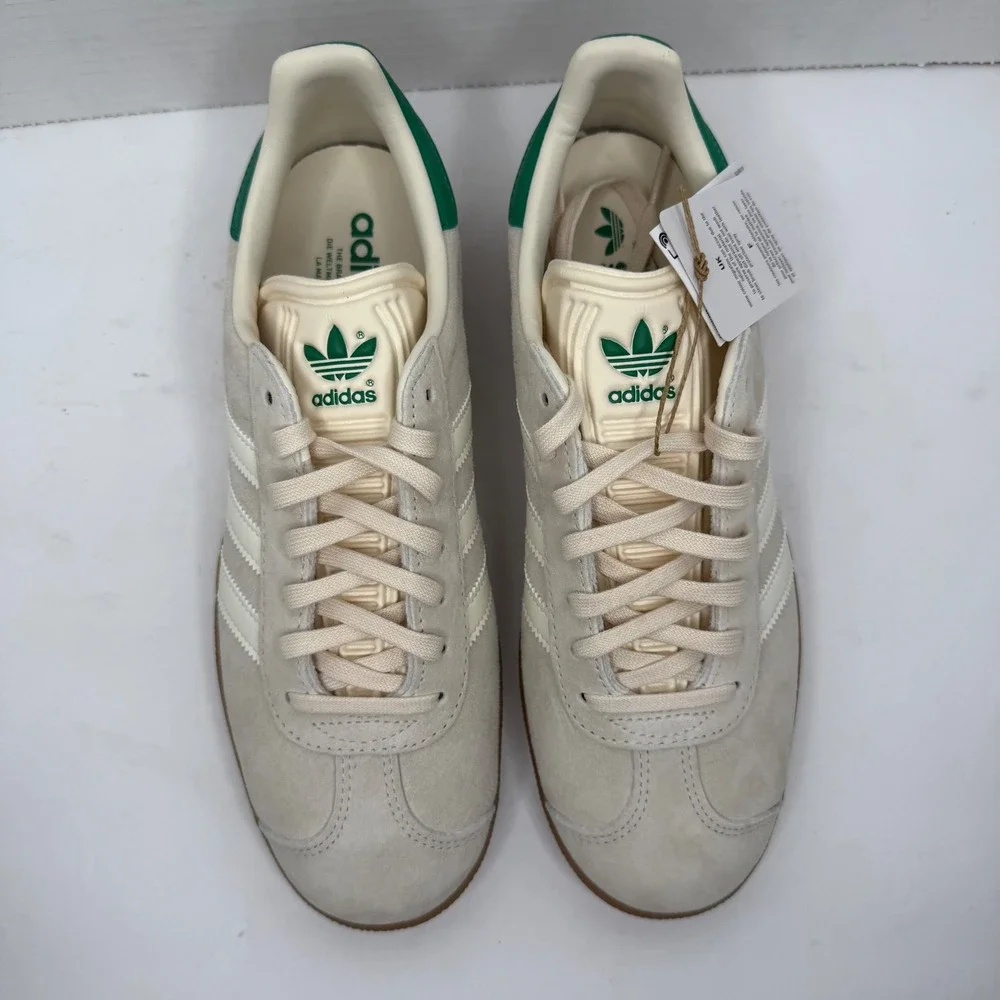 Adidas Gazelle W Womens 8 Wonder White Green IF3235 Suede Gum Sole Sneakers - Picture 6 of 13